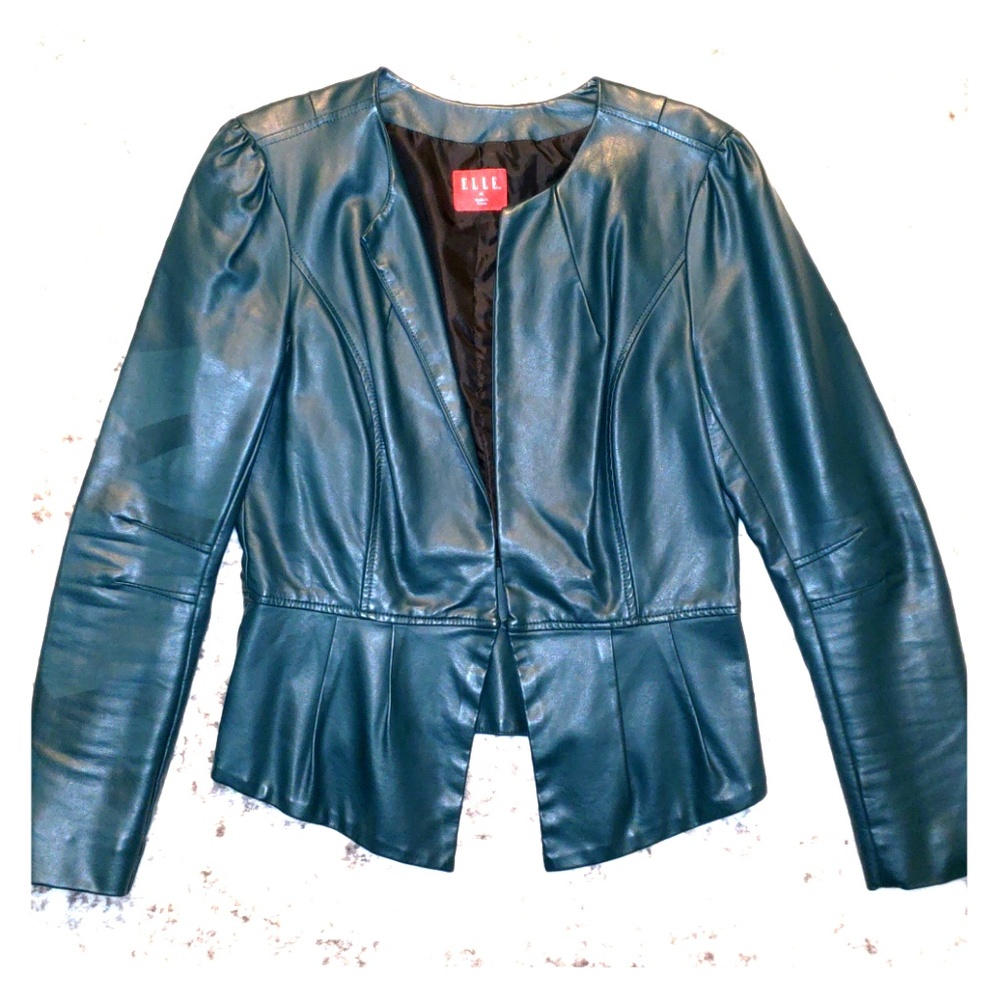 ELLE Emerald Green Faux Leather Jacket